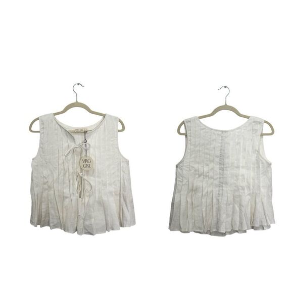NWT VRG GRL Valeria Linen Top White - Picture 13 of 16